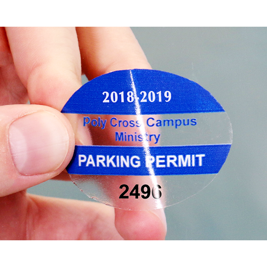 Oval static cling window labels