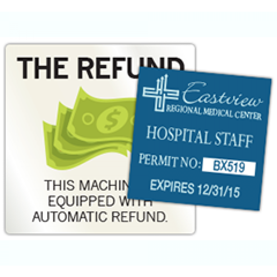 Square static cling window labels