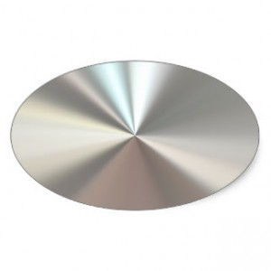 Oval Metallic Silver Labels