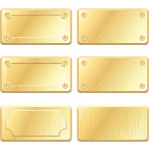 Rectangle Metallic Gold Labels