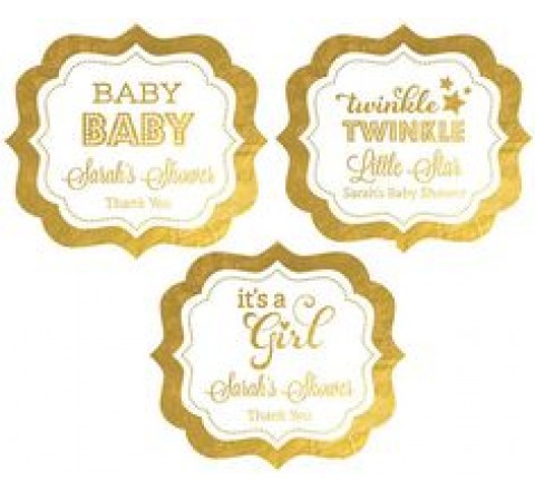 Die Cut Metallic Gold Labels