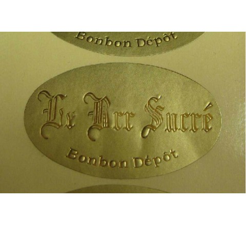 Oval Metallic Gold Labels