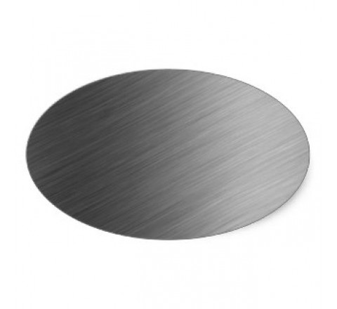 Oval Brushed Aluminium Labels